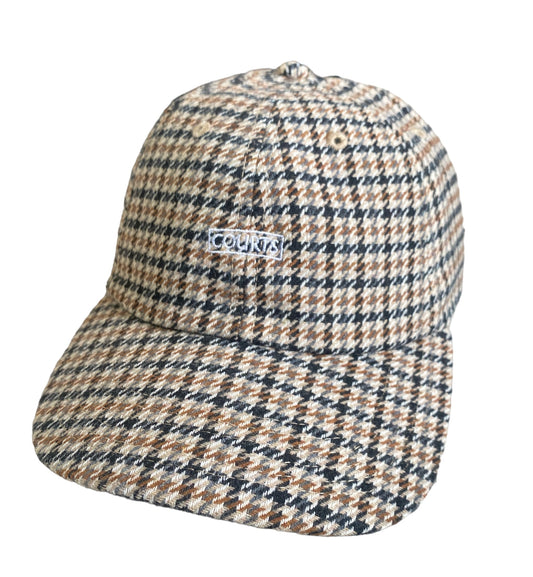 COURTS 6 Panel Cap Woven Checkered brown
